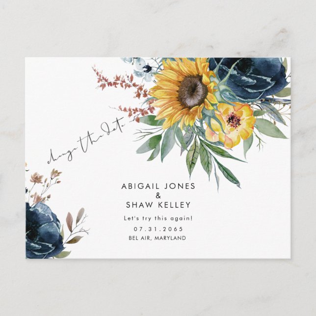 Cartão Postal De Anúncio Vamos Tenta Novamente Esta Data De Alteração De Gi (Frente)