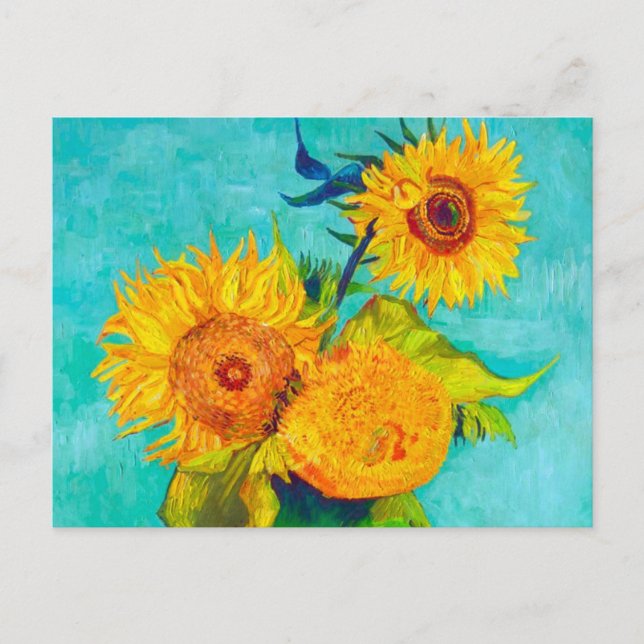 Cartão Postal De Anúncio Van Gogh Sunflower (Frente)