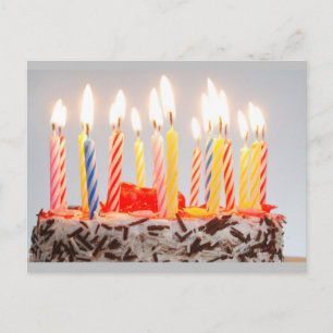 Cartão Postal De Anúncio Velas de Aniversário