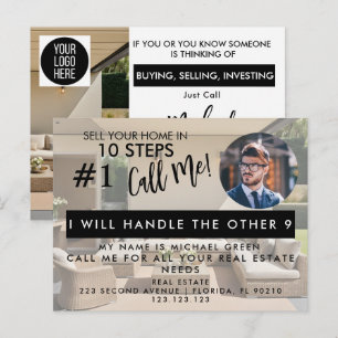 Cartão Postal De Anúncio Venda sua casa em 10 etapas Cartão de limpeza de p