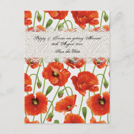Cartão Postal De Anúncio Verão Vermelho Papoula
