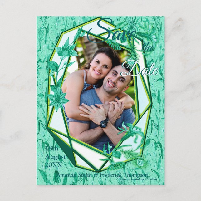 Cartão Postal De Anúncio Verde esmeralda em uma textura escultórica que apo (Frente)