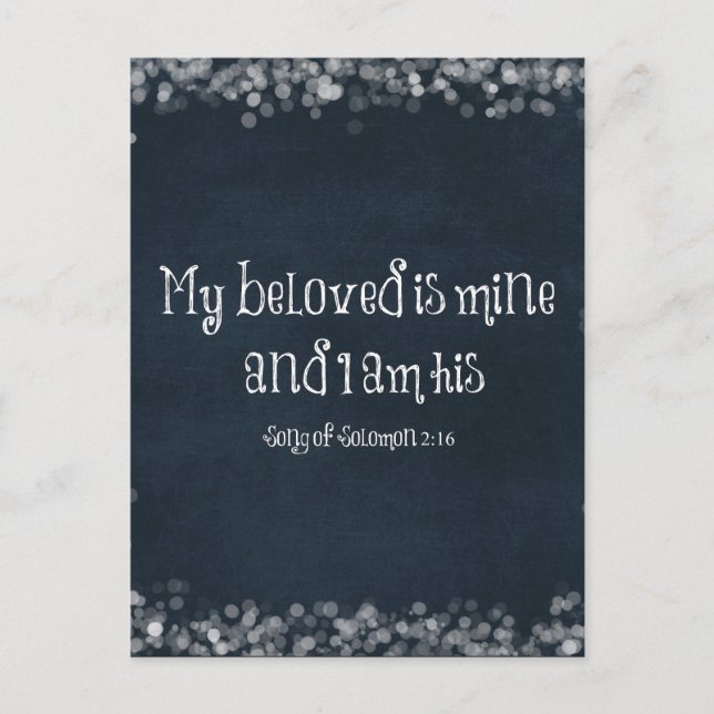 Cartão Postal De Anúncio Versículo Bíblico: O Meu Amado é Meu e Eu Sou Dele (Frente)