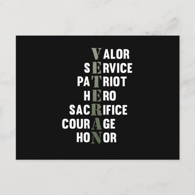 Cartão Postal De Anúncio Veteran Facts Happy Veterans Day Support Graphic (Frente)
