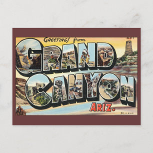 Cartão Postal De Anúncio Viagem Antiga, Grand Canyon, Mudança de Endereço