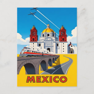 Cartão Postal De Anúncio Viagem vintage ao México