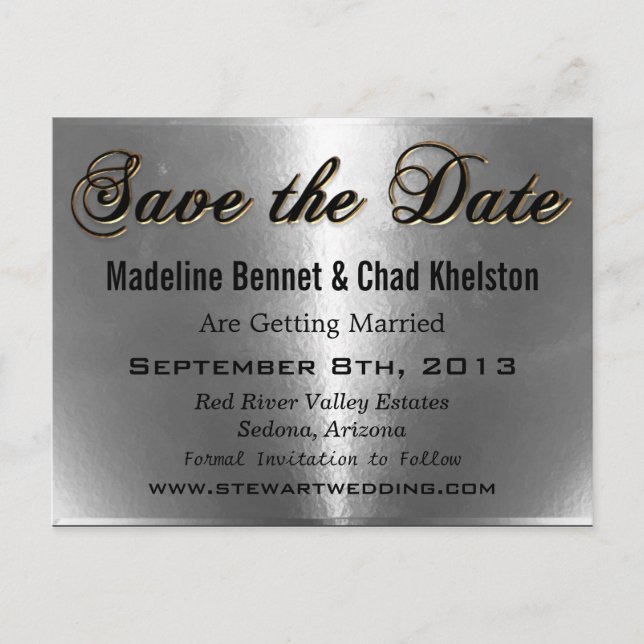 Cartão Postal De Anúncio Villow Salve a Data (Frente)