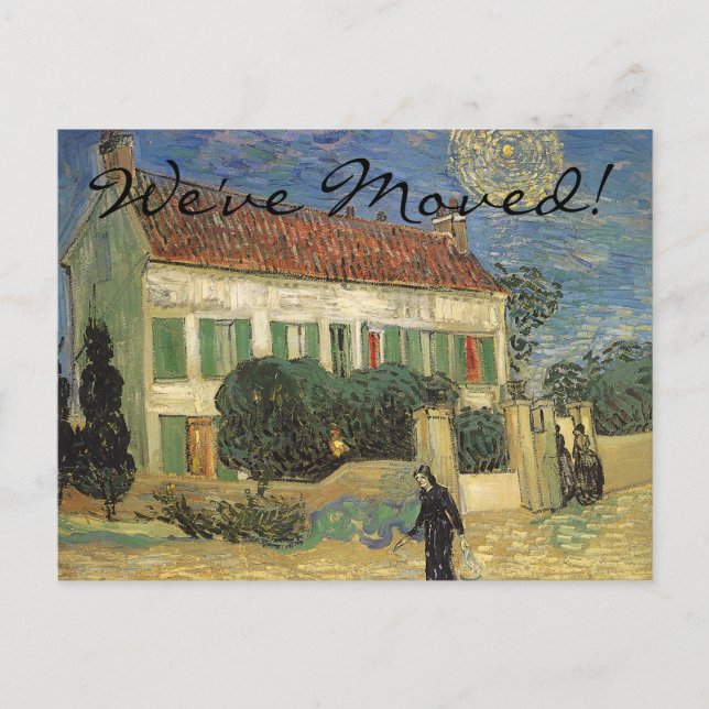 Cartão Postal De Anúncio Vincent van Gogh - Casa Branca à Noite (Frente)