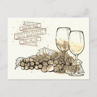 Cartão Postal De Anúncio Vinho Salva a Bolsa mensageifesta de aniversario e