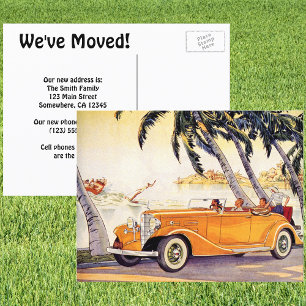 Cartão Postal De Anúncio Vintage - Carro Antiguo Convertível, Mudança de 