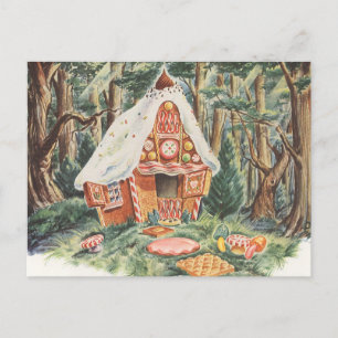 Cartão Postal De Anúncio Vintage Change of Address, Hansel e Gretel House