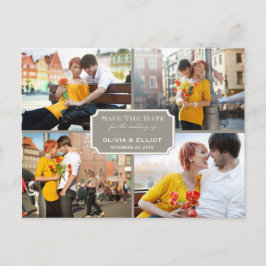 Cartão Postal De Anúncio Vintage Classic Bookplate Quatro Foto Salvar A Dat