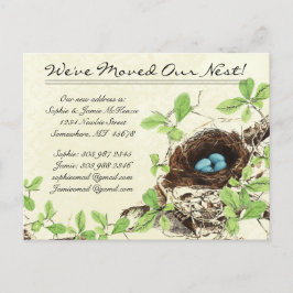 Cartão Postal De Anúncio Vintage Damask Nest Ovos Que Movimentamos