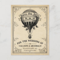 Vintage Hot Air Balloon Casamento Salve a Data