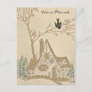 Cartão Postal De Anúncio Vintage House Nós nos mudamos