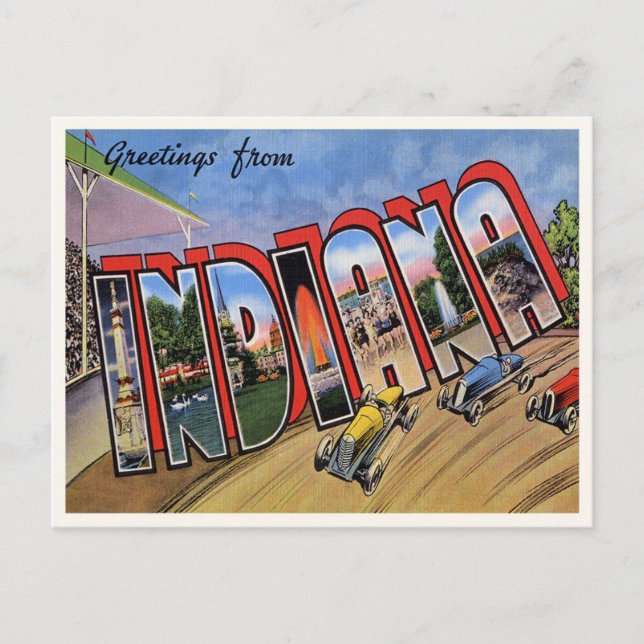 Cartão Postal De Anúncio Vintage Indiana (Frente)