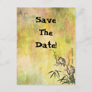 Cartão Postal De Anúncio Vintage Japonês Salve A Data