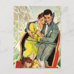 Cartão Postal De Anúncio Vintage Love, Romance, Romântico, Salvar a Data