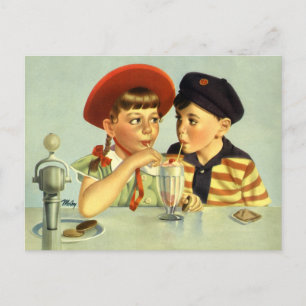 Cartão Postal De Anúncio Vintage Love, Romance, Romântico, Salve a Data