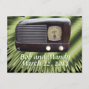 Cartão Postal De Anúncio Vintage Radio Invitation-personalize