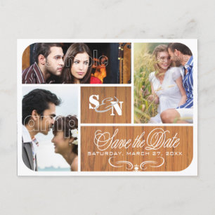 Cartão Postal De Anúncio Vintage salvar a foto de data