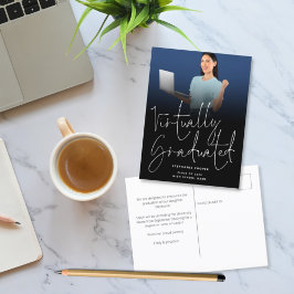 Cartão Postal De Anúncio Virtually Graduated Foto 2022 Graduação Preta