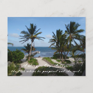 Cartão Postal De Anúncio Vista do oceano de Caribe em Belize Salvar a Data