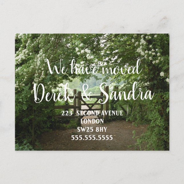 Cartão Postal De Anúncio Vista rural Mudança de endereço mudou casa (Frente)