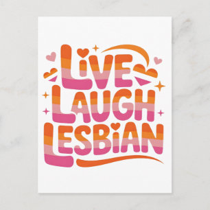 Cartão Postal De Anúncio Viva Ria Lésbica Divertida Comunidade LGBTQ