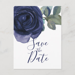 Cartão Postal De Anúncio Vívido Vibrante Indigo Roxo Azul Salvar a Data
