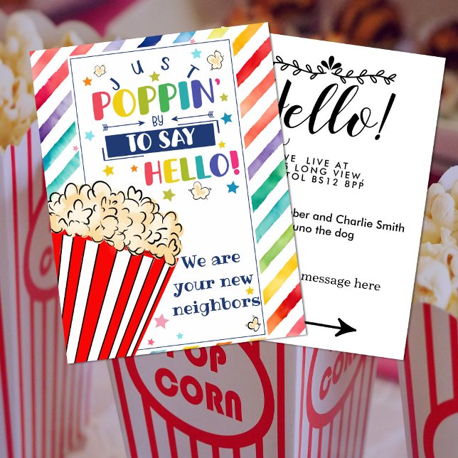 Cartão Postal De Anúncio Vizinho de Olá Editável, Novo Endereço, introdução (Criador carregado)