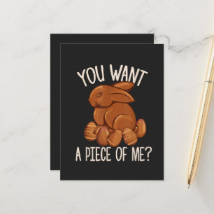 Cartão Postal De Anúncio Você Quer Um Pedaço De Mim - Coelho de Chocolate d