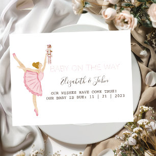 Cartão Postal De Anúncio Watercolor Ballerina Nutcracker Rosa