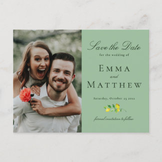 Cartão Postal De Anúncio Watercolor MInimalist Lemon Photo