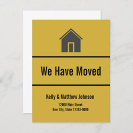 Cartão Postal De Anúncio We Have Moved Black and Gold Moving Announcement