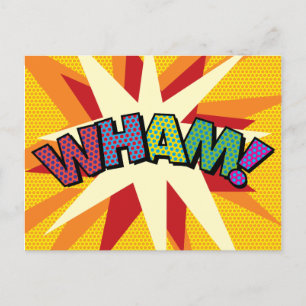 Cartão Postal De Anúncio WHAM Arte Pop de Quadrinhos Retrô Divertidos