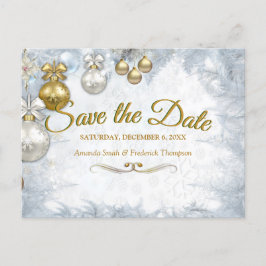 Cartão Postal De Anúncio White Christmas Save the Date