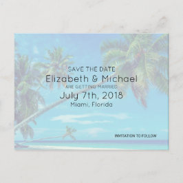 Cartão Postal De Anúncio White Sandy Beach com Palms Coconut Casamento STD