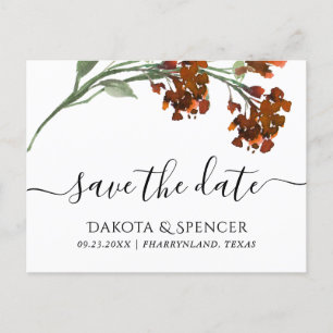 Cartão Postal De Anúncio Wildbloom   Terracotta Orange Flower Save Date (Sa