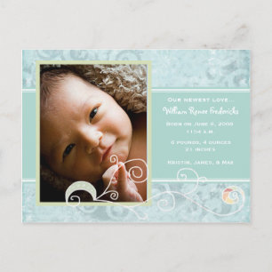 Cartão Postal De Anúncio William Renee Birth Anunciado
