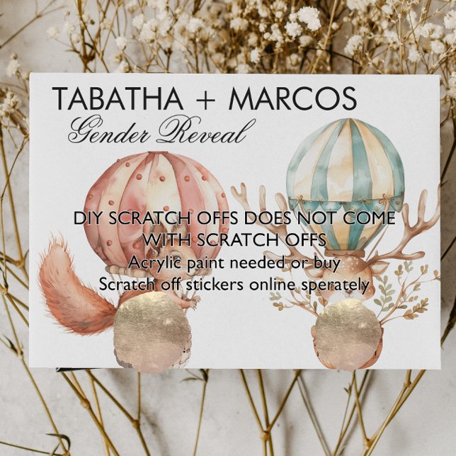 Cartão Postal De Anúncio Woodland Animal Baby Reveal Game DIY Scratch Cards (Criador carregado)