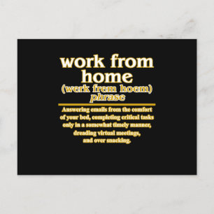 Cartão Postal De Anúncio Work From Home Definition Employees Officer Worker