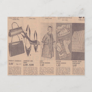 Cartão postal de anúncios de jornal antigo