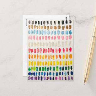 Cartão Postal de Aquarela da Bandeira do Orgulho I