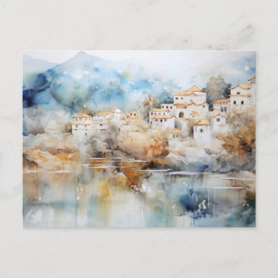 Cartão Postal de Aquarela da Vila Caprichosa
