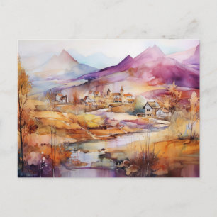 Cartão Postal de Aquarela da Vila Caprichosa