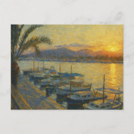 Cartão Postal de Aquarela do Porto ao Pôr do Sol