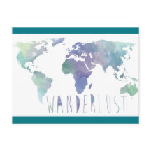 Cartão Postal de Aquarela Wanderlust