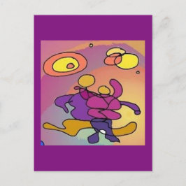 Cartão Postal de Arte Abstrata Dançarinos do Plane