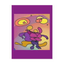Cartão Postal de Arte Abstrata Dançarinos do Plane